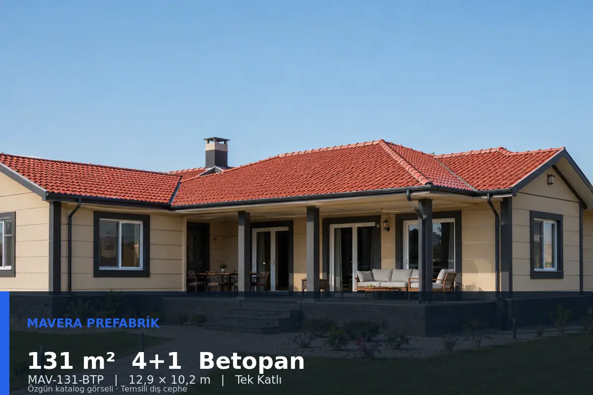 131 m² 4+1 Tek Katlı Betopan Prefabrik Ev