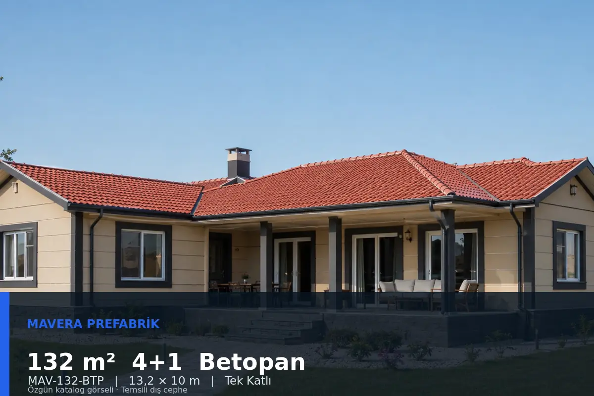 132 m² 4+1 Tek Katlı Betopan Prefabrik Ev