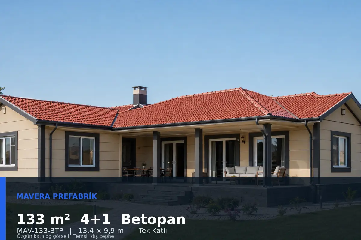 133 m² 4+1 Tek Katlı Betopan Prefabrik Ev
