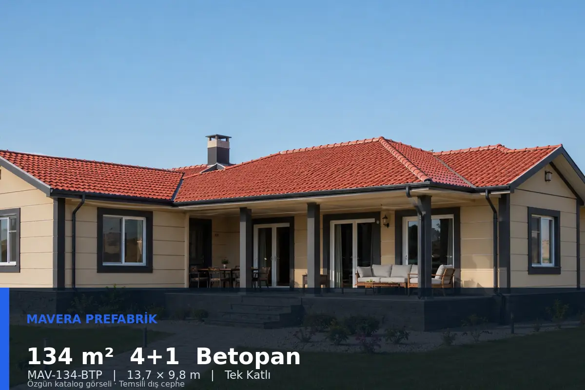134 m² 4+1 Tek Katlı Betopan Prefabrik Ev