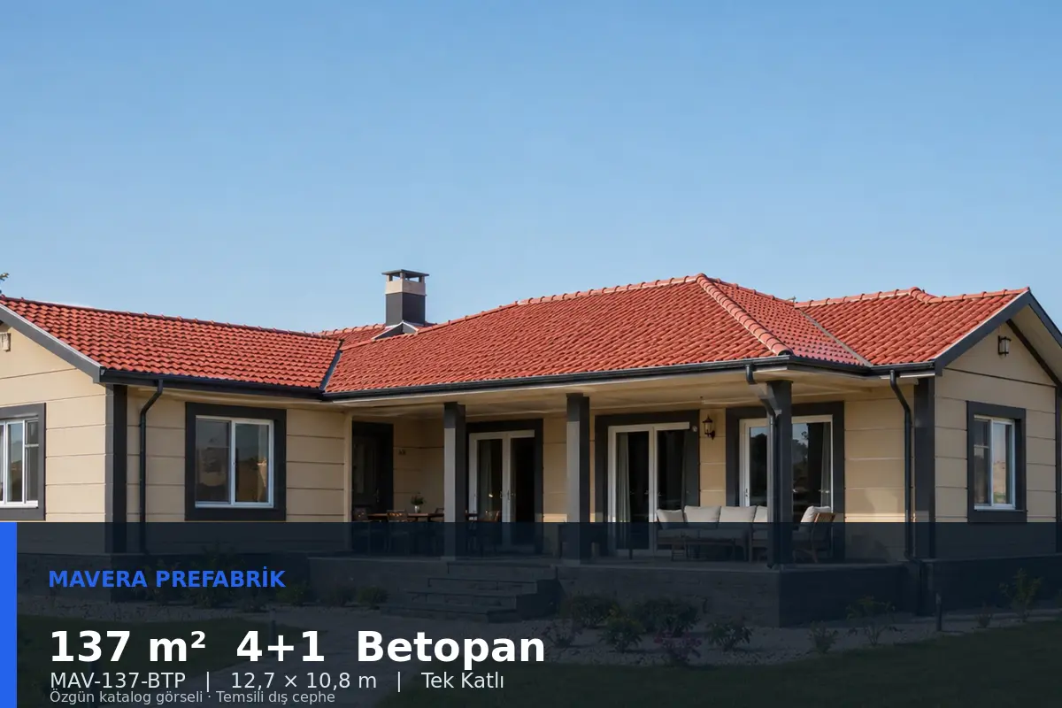 137 m² 4+1 Tek Katlı Betopan Prefabrik Ev