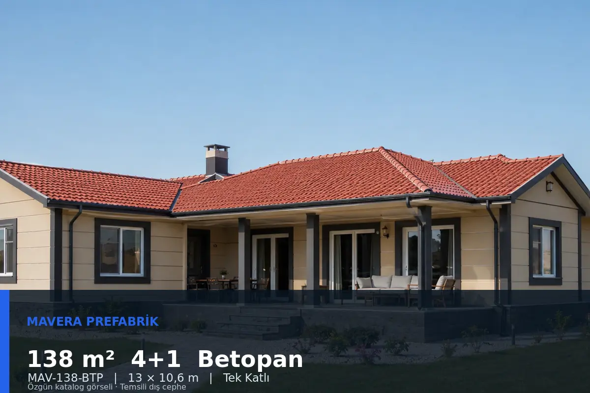 138 m² 4+1 Tek Katlı Betopan Prefabrik Ev