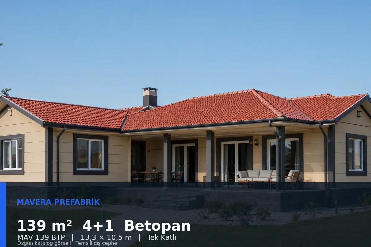 139 m² 4+1 Tek Katlı Betopan Prefabrik Ev