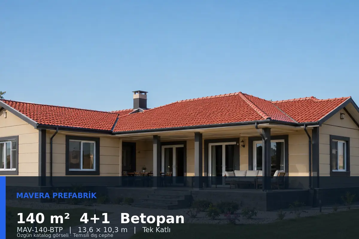 140 m² 4+1 Tek Katlı Betopan Prefabrik Ev