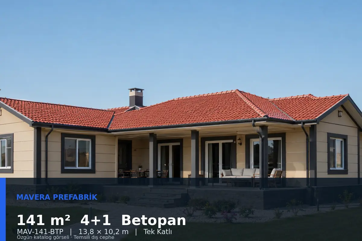 141 m² 4+1 Tek Katlı Betopan Prefabrik Ev
