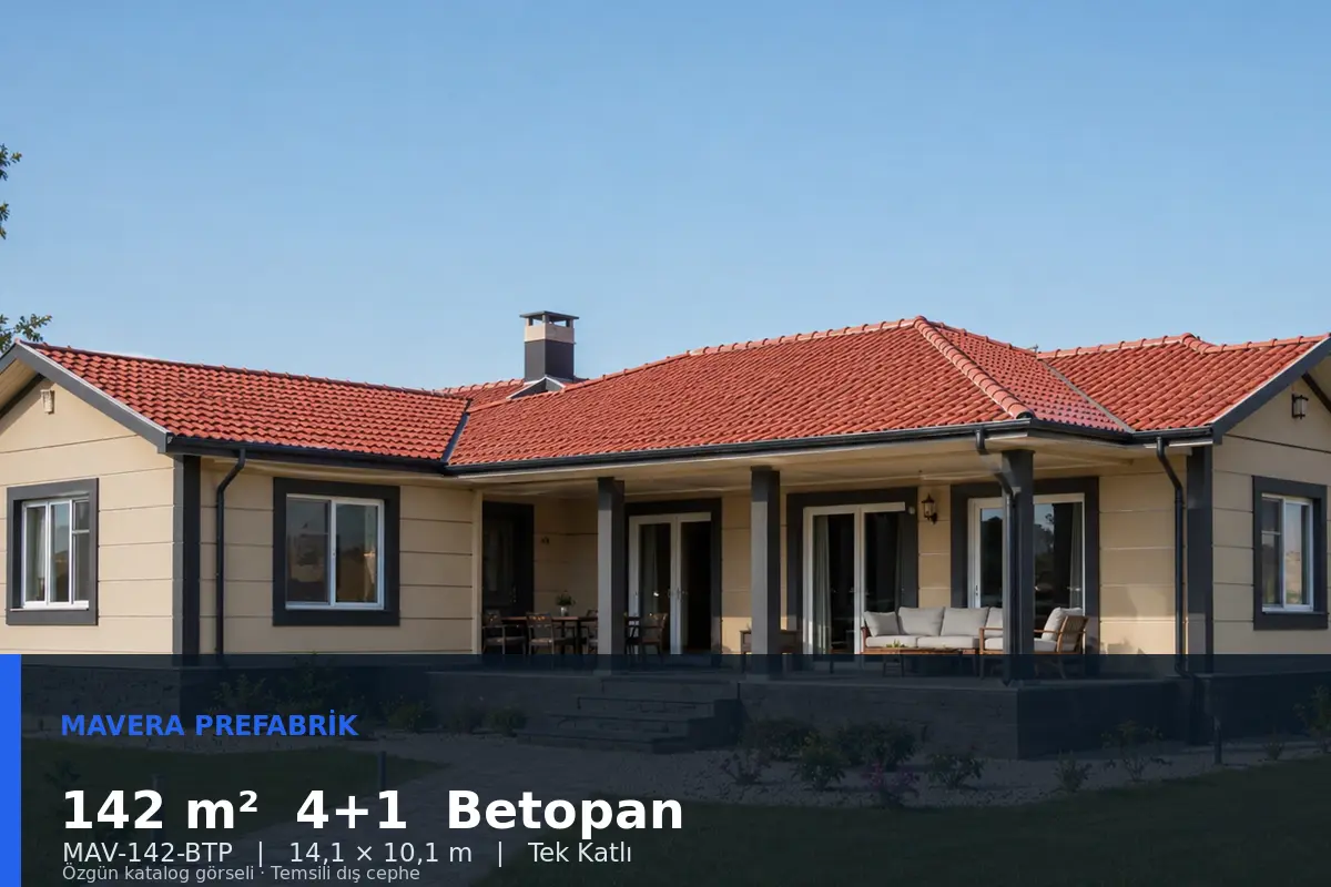 142 m² 4+1 Tek Katlı Betopan Prefabrik Ev