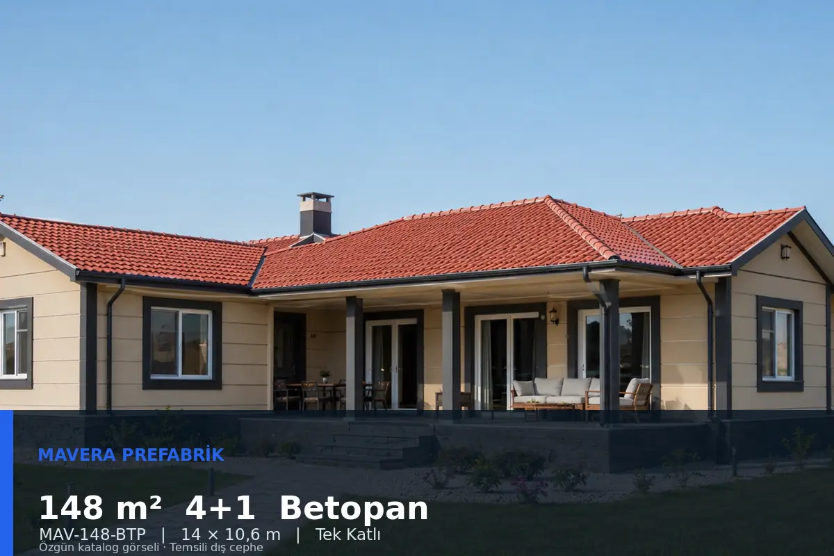 148 m² 4+1 Tek Katlı Betopan Prefabrik Ev