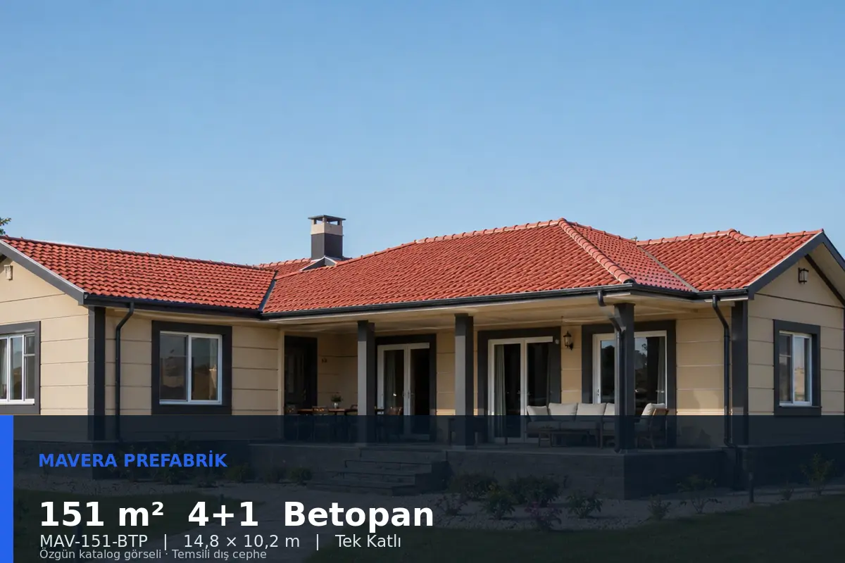 151 m² 4+1 Tek Katlı Betopan Prefabrik Ev