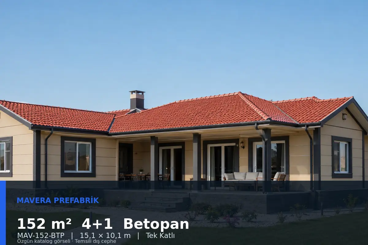 152 m² 4+1 Tek Katlı Betopan Prefabrik Ev