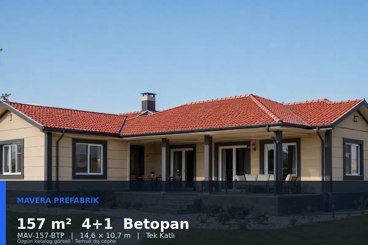 157 m² 4+1 Tek Katlı Betopan Prefabrik Ev