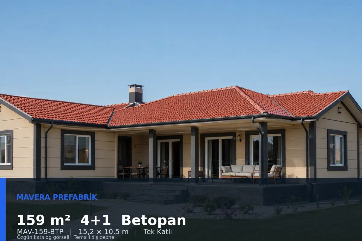 159 m² 4+1 Tek Katlı Betopan Prefabrik Ev