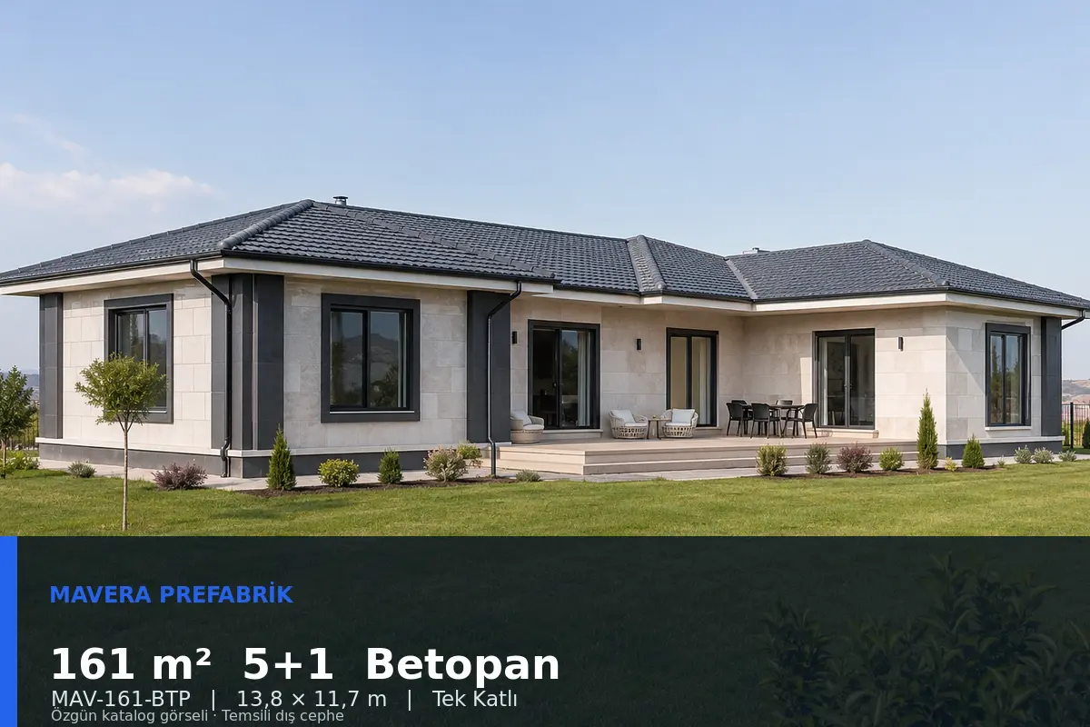 161 m² 5+1 Tek Katlı Betopan Prefabrik Ev