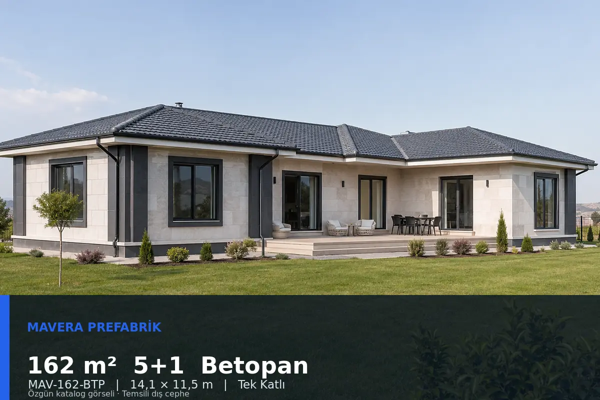 162 m² 5+1 Tek Katlı Betopan Prefabrik Ev
