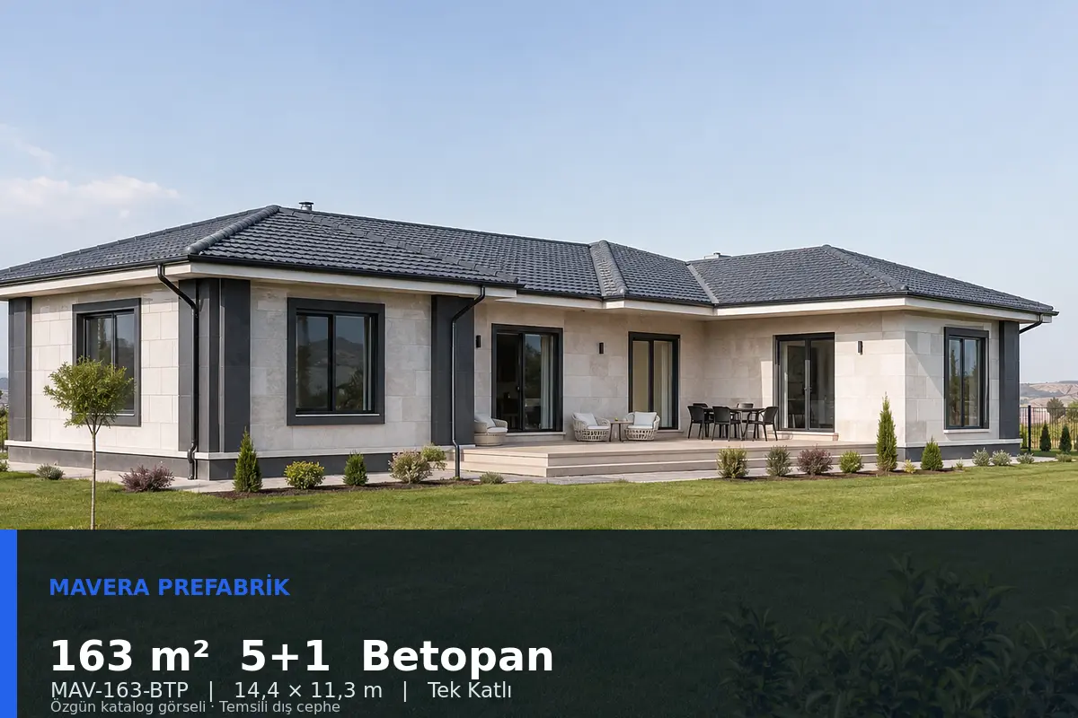 163 m² 5+1 Tek Katlı Betopan Prefabrik Ev