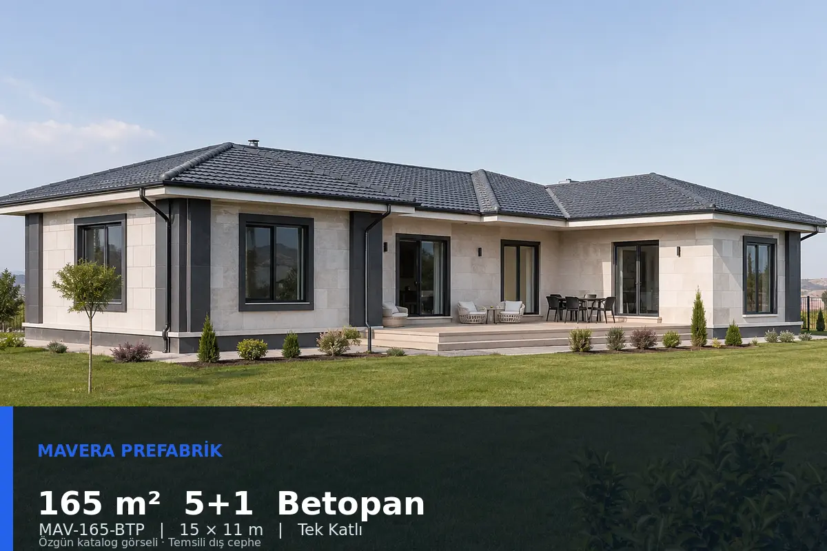 165 m² 5+1 Tek Katlı Betopan Prefabrik Ev