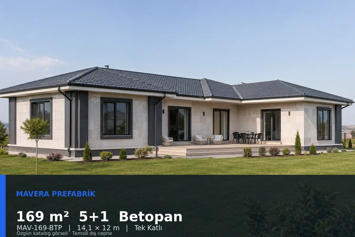 169 m² 5+1 Tek Katlı Betopan Prefabrik Ev