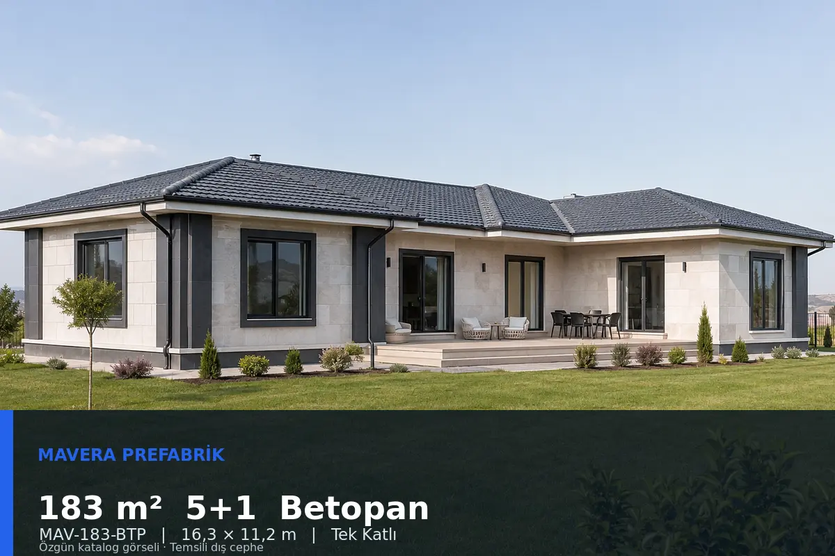 183 m² 5+1 Tek Katlı Betopan Prefabrik Ev