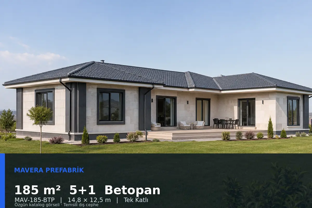 185 m² 5+1 Tek Katlı Betopan Prefabrik Ev