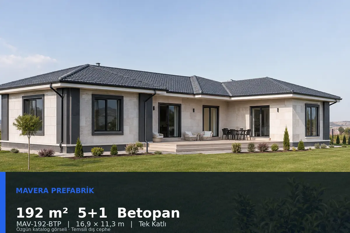 192 m² 5+1 Tek Katlı Betopan Prefabrik Ev