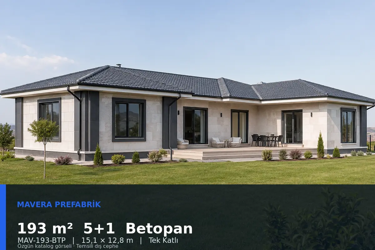 193 m² 5+1 Tek Katlı Betopan Prefabrik Ev