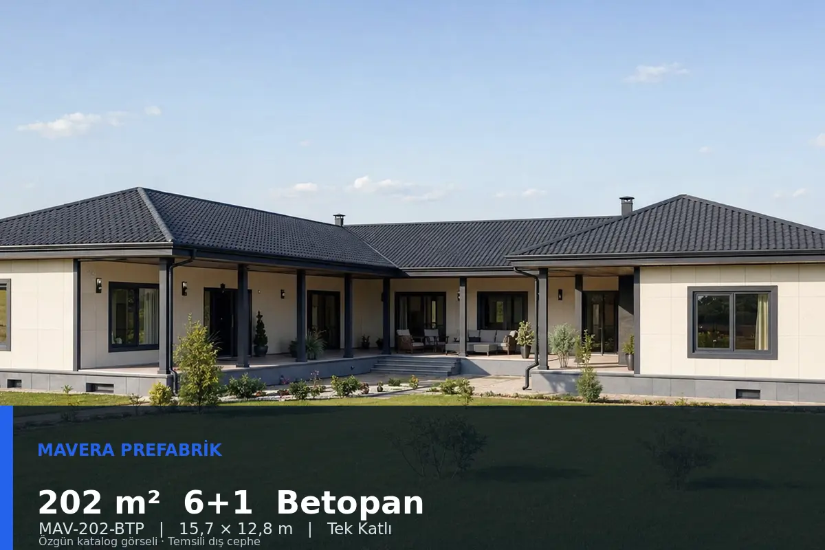 202 m² 6+1 Tek Katlı Betopan Prefabrik Ev