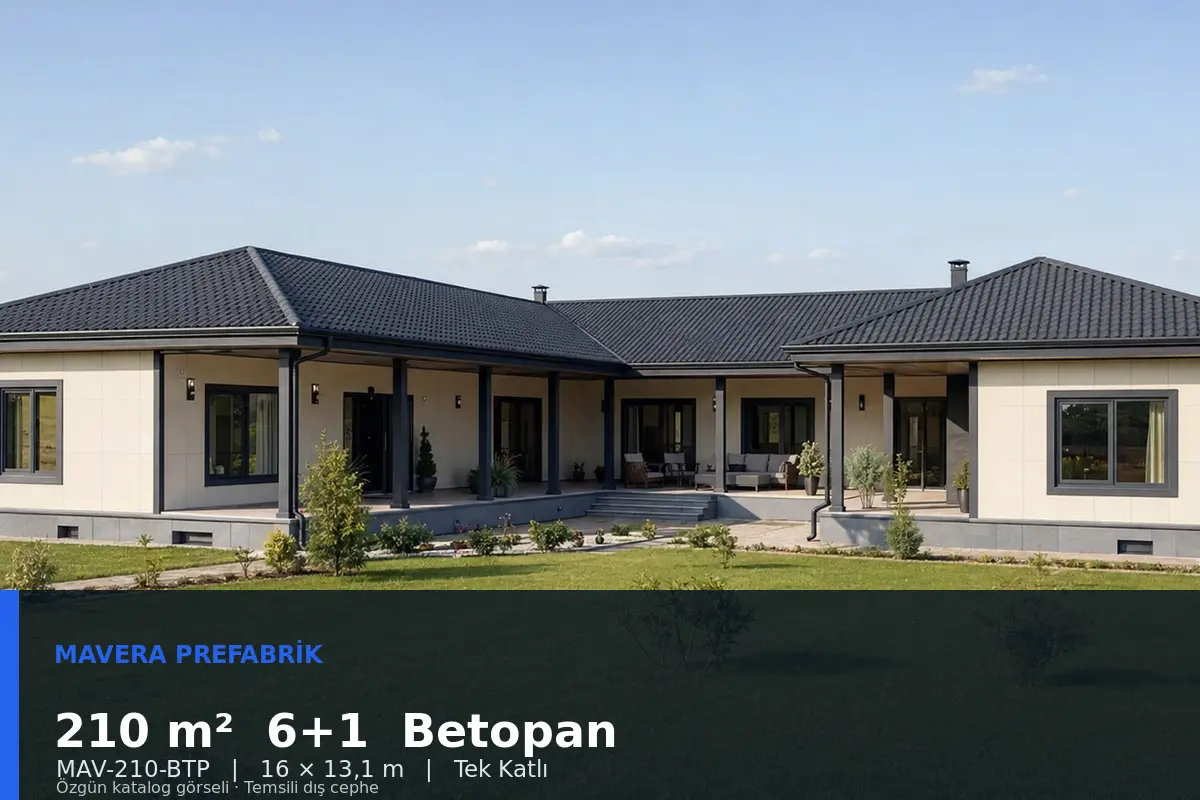210 m² 6+1 Tek Katlı Betopan Prefabrik Ev