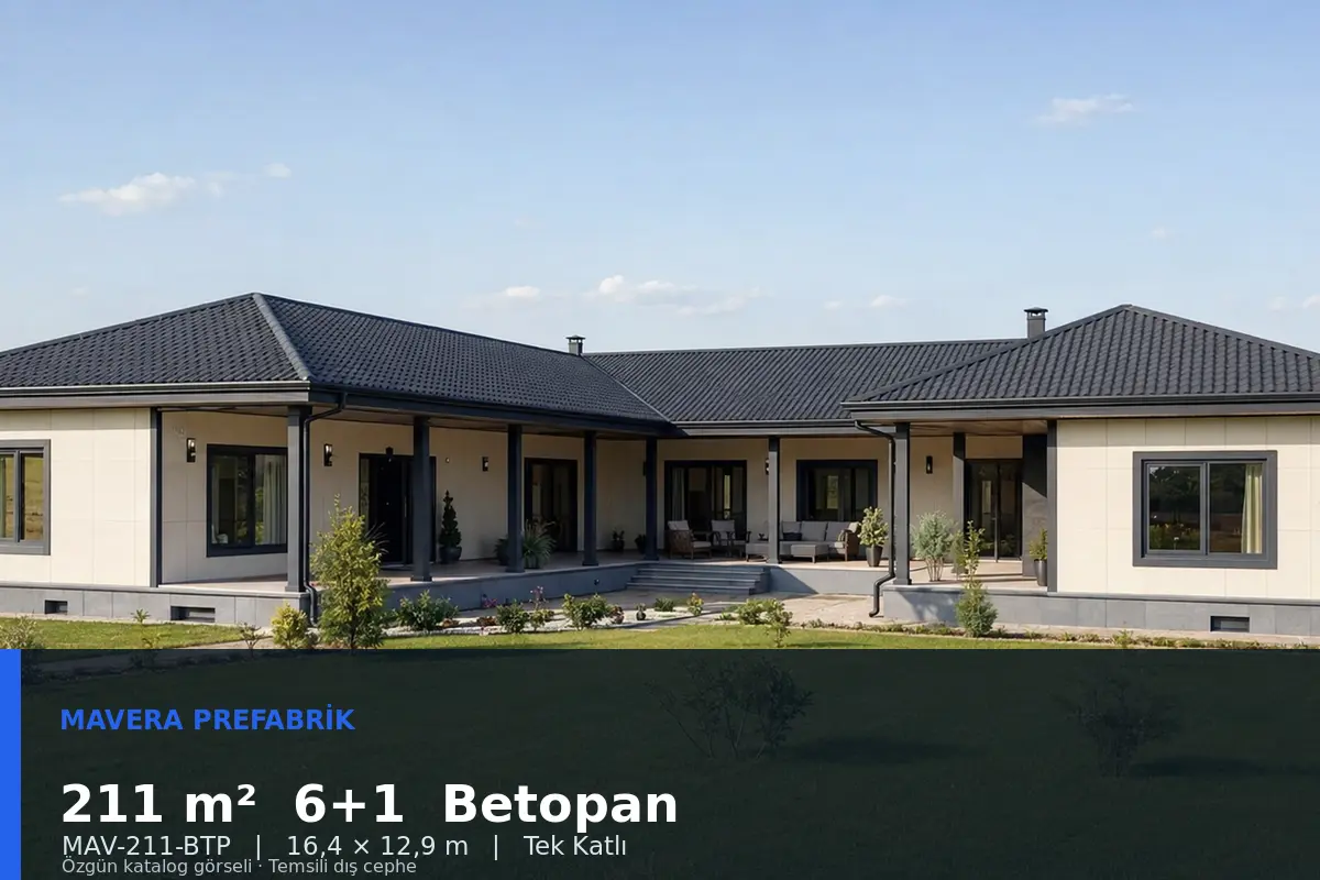 211 m² 6+1 Tek Katlı Betopan Prefabrik Ev