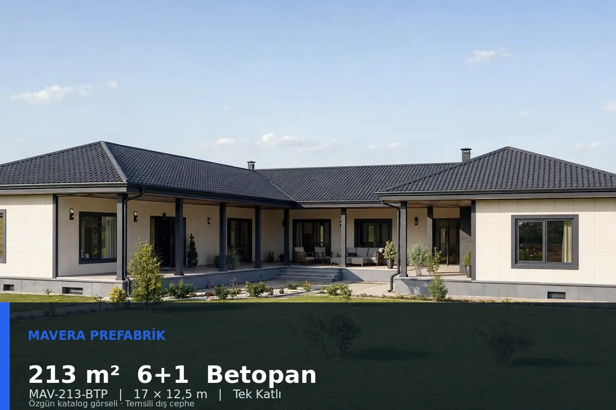 213 m² 6+1 Tek Katlı Betopan Prefabrik Ev