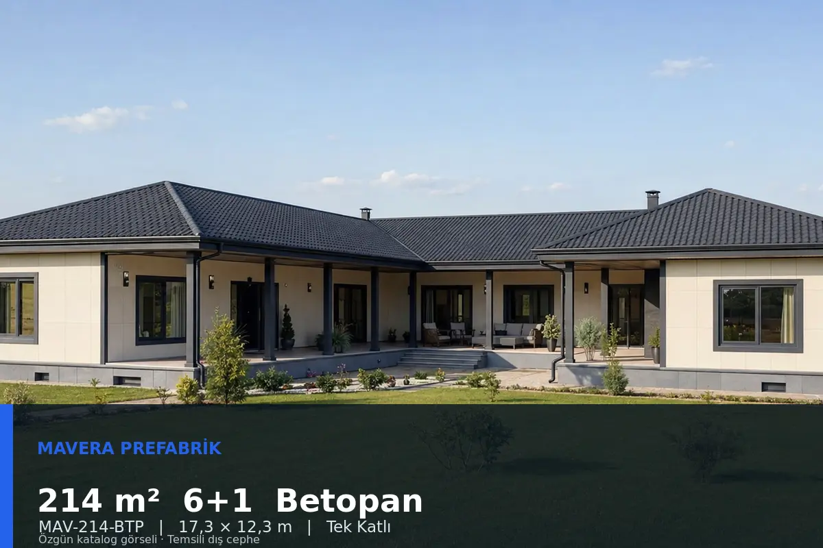 214 m² 6+1 Tek Katlı Betopan Prefabrik Ev