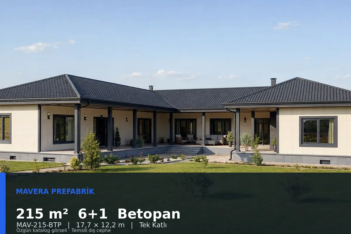 215 m² 6+1 Tek Katlı Betopan Prefabrik Ev