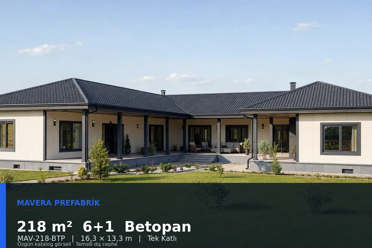 218 m² 6+1 Tek Katlı Betopan Prefabrik Ev