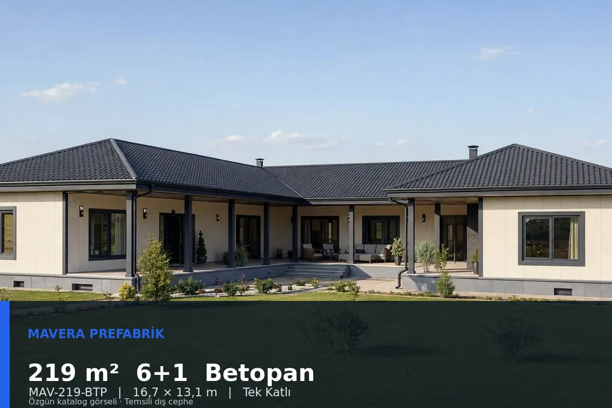 219 m² 6+1 Tek Katlı Betopan Prefabrik Ev