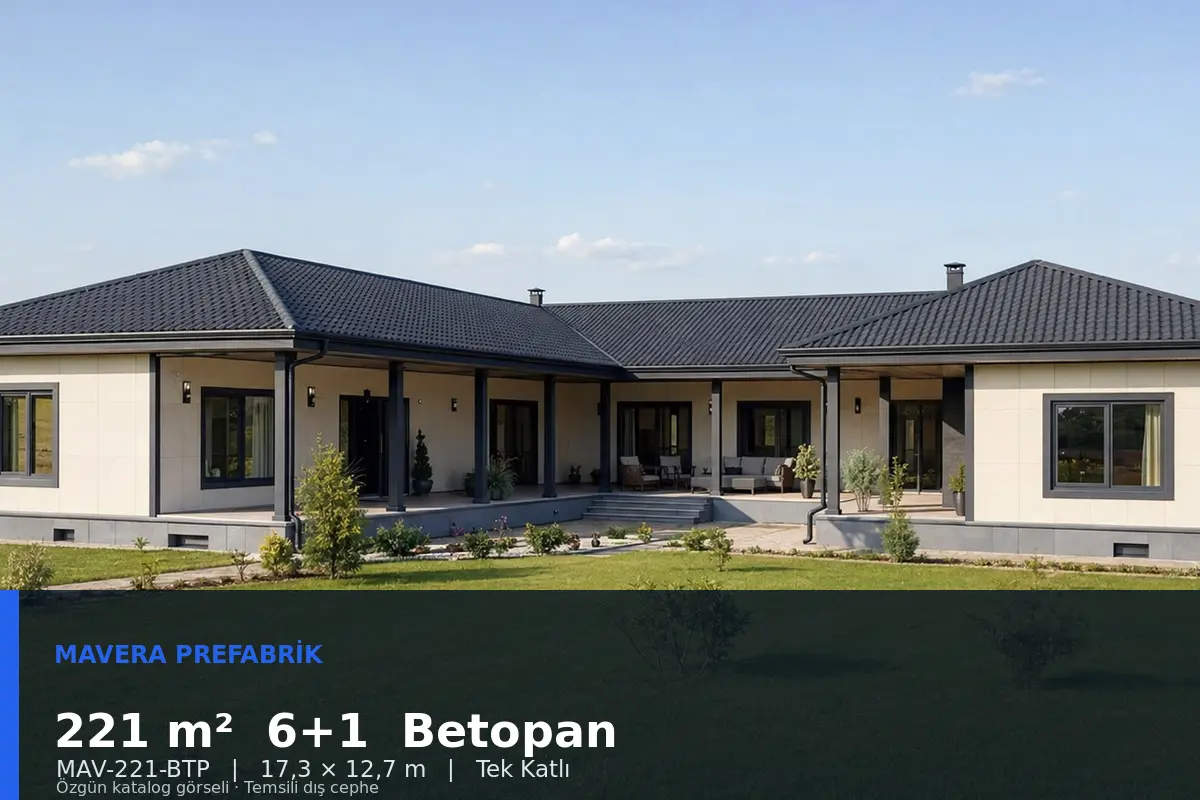 221 m² 6+1 Tek Katlı Betopan Prefabrik Ev