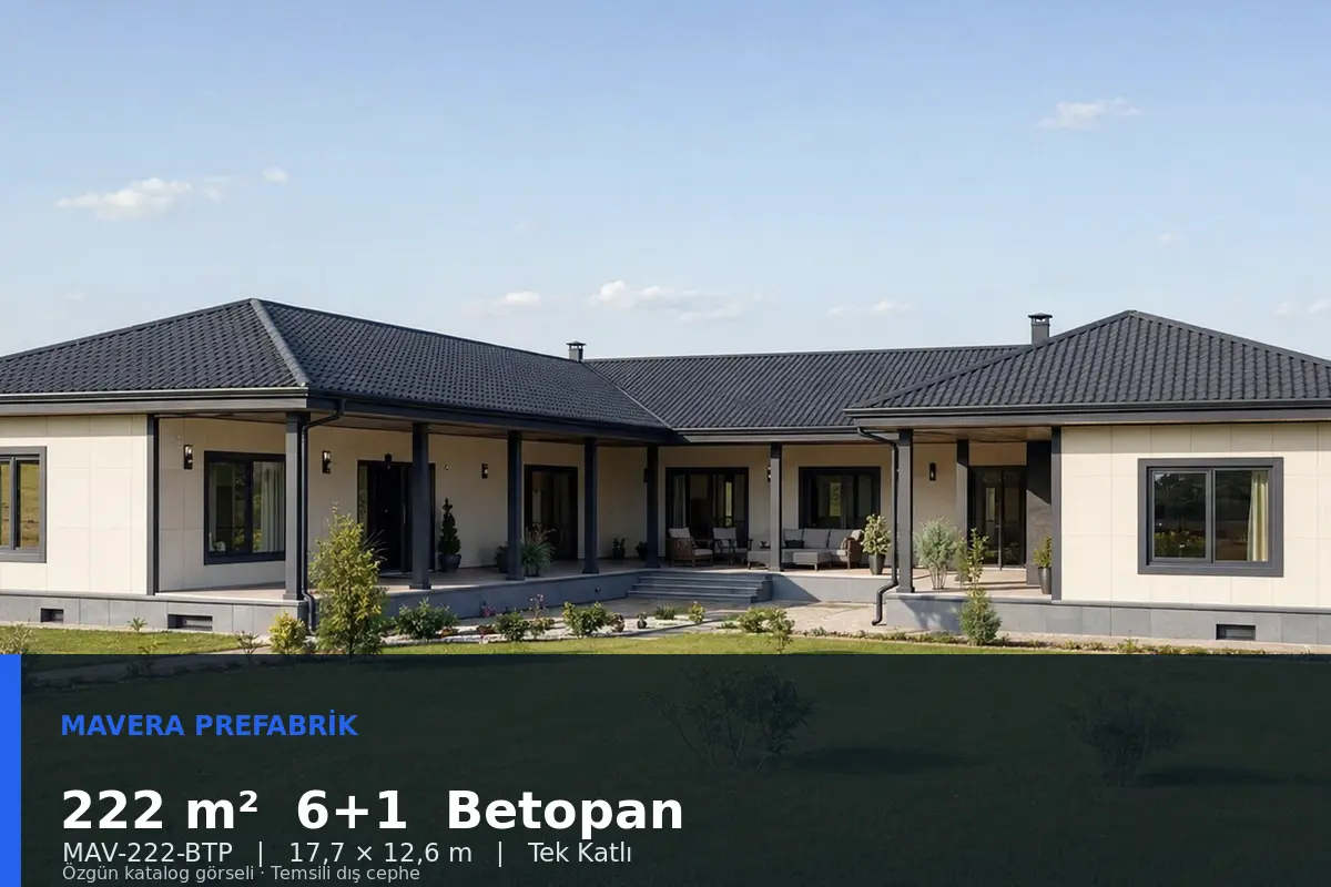 222 m² 6+1 Tek Katlı Betopan Prefabrik Ev