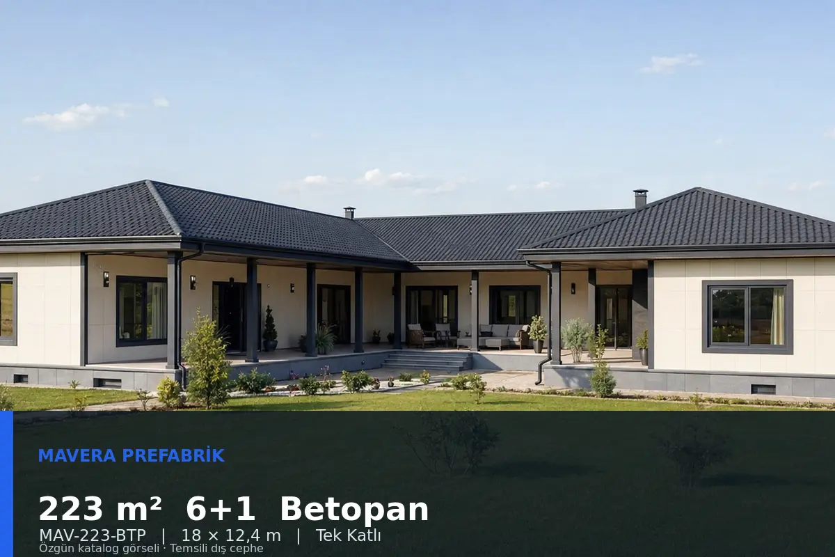 223 m² 6+1 Tek Katlı Betopan Prefabrik Ev