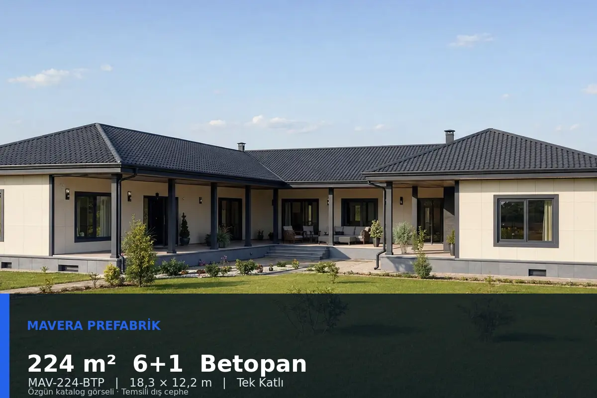 224 m² 6+1 Tek Katlı Betopan Prefabrik Ev