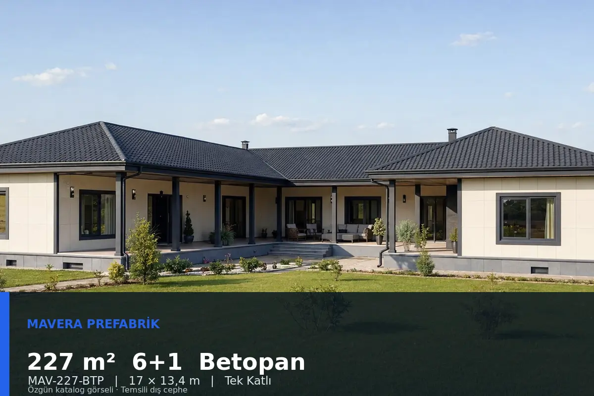 227 m² 6+1 Tek Katlı Betopan Prefabrik Ev