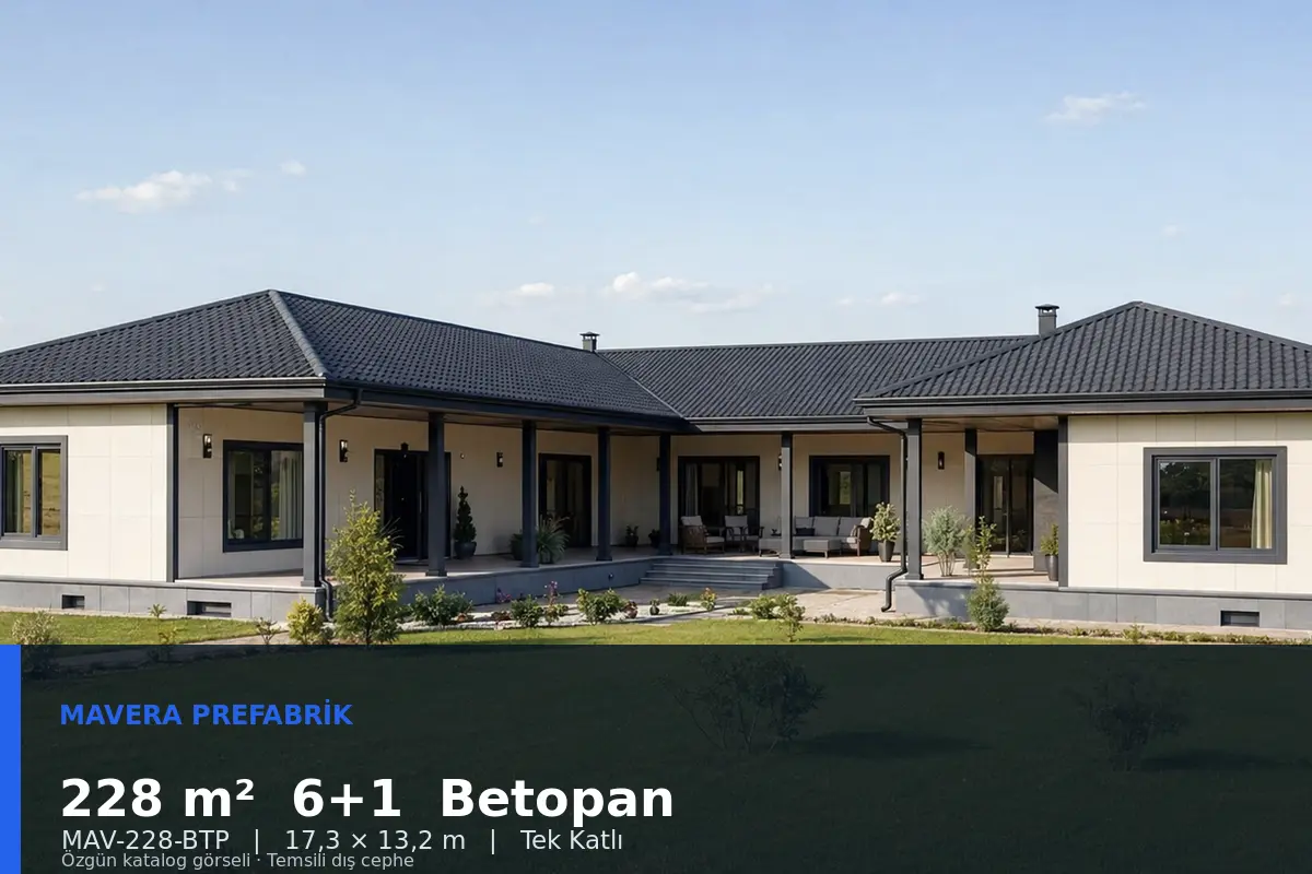 228 m² 6+1 Tek Katlı Betopan Prefabrik Ev