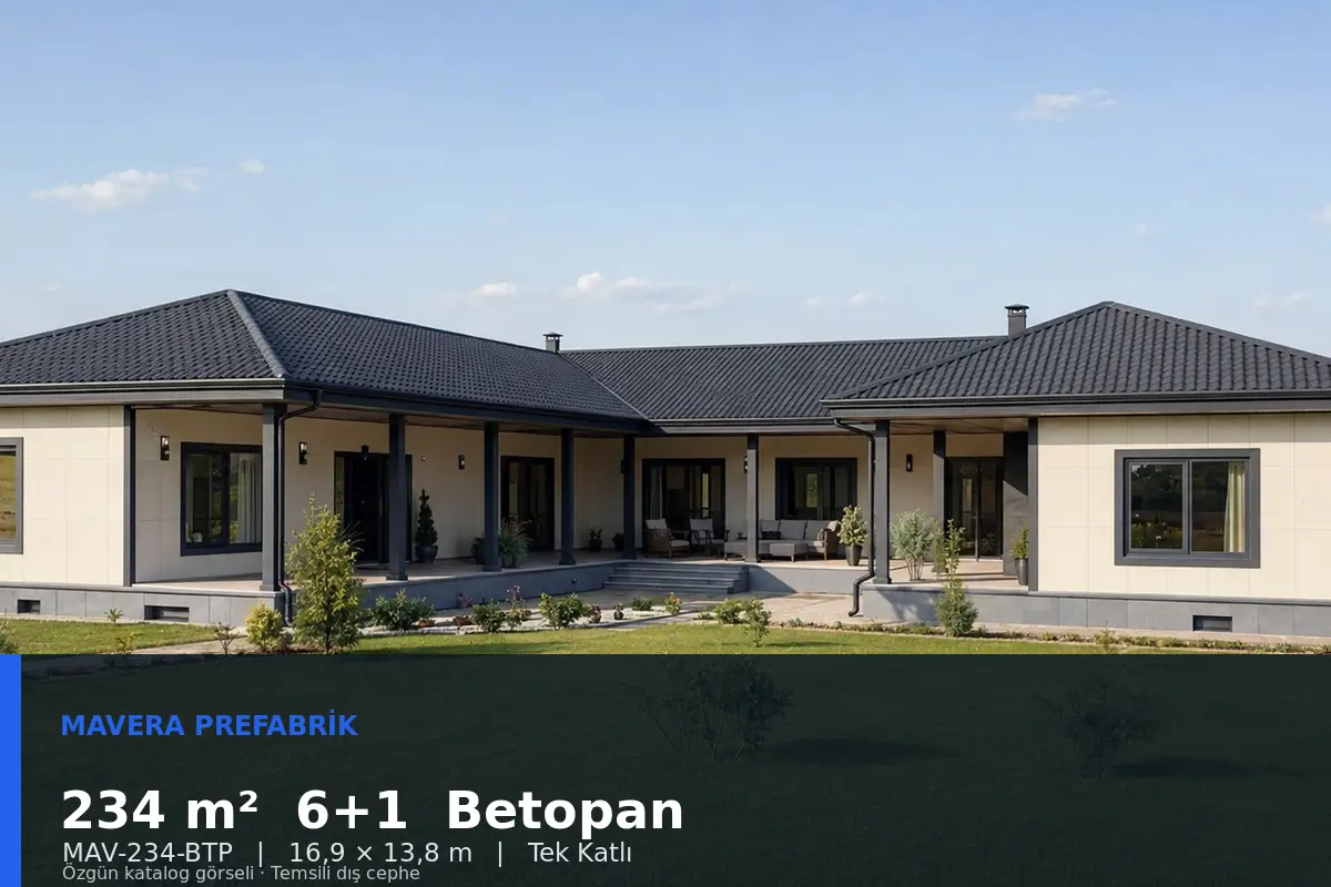 234 m² 6+1 Tek Katlı Betopan Prefabrik Ev