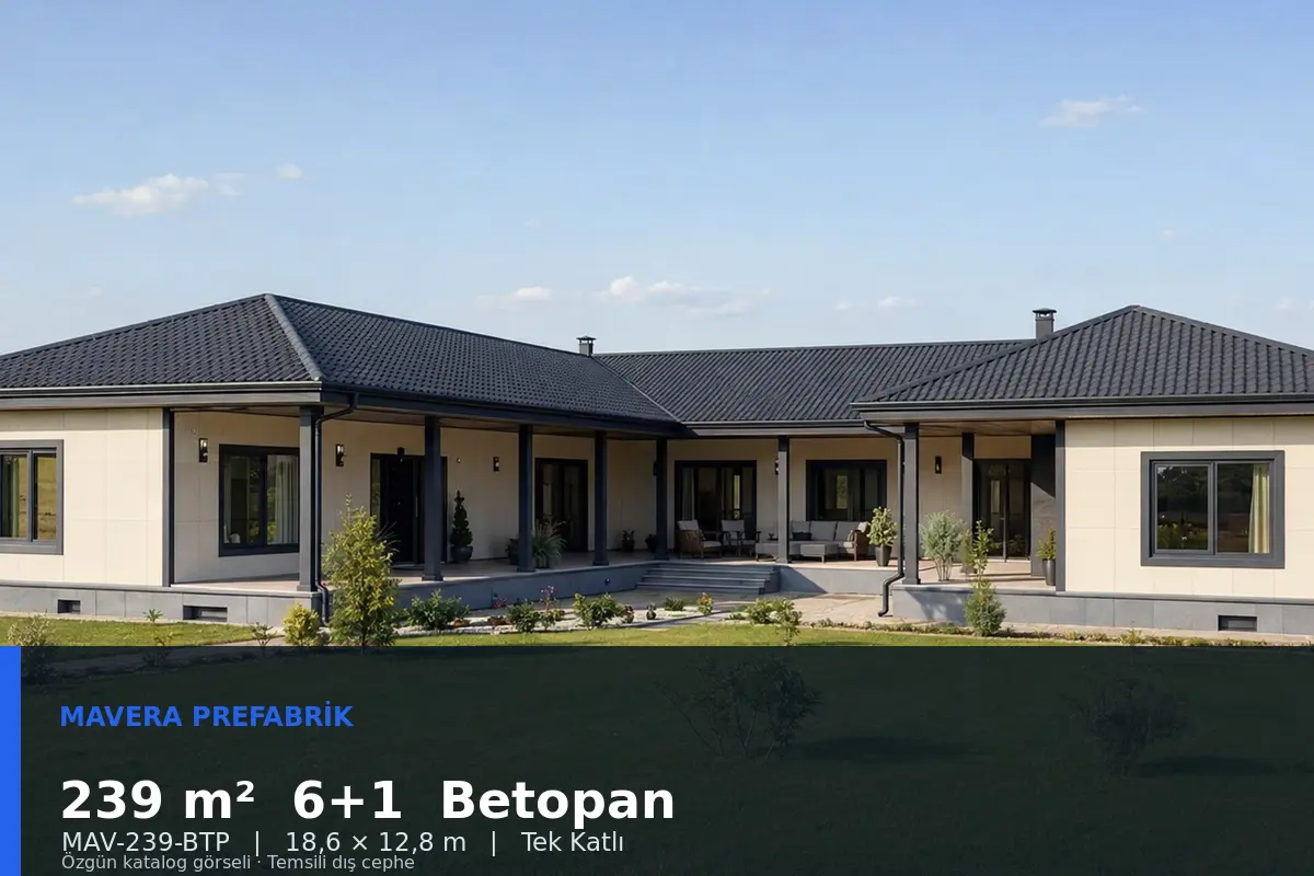 239 m² 6+1 Tek Katlı Betopan Prefabrik Ev