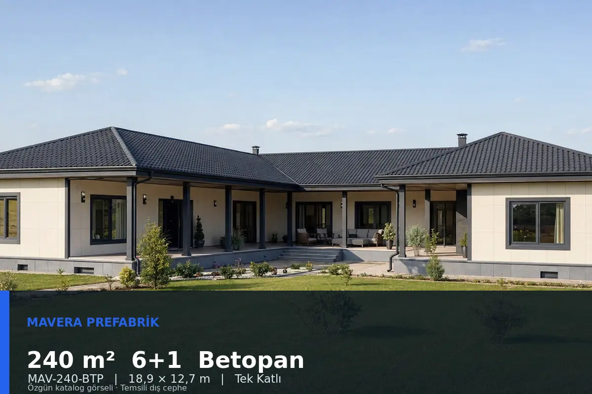 240 m² 6+1 Tek Katlı Betopan Prefabrik Ev