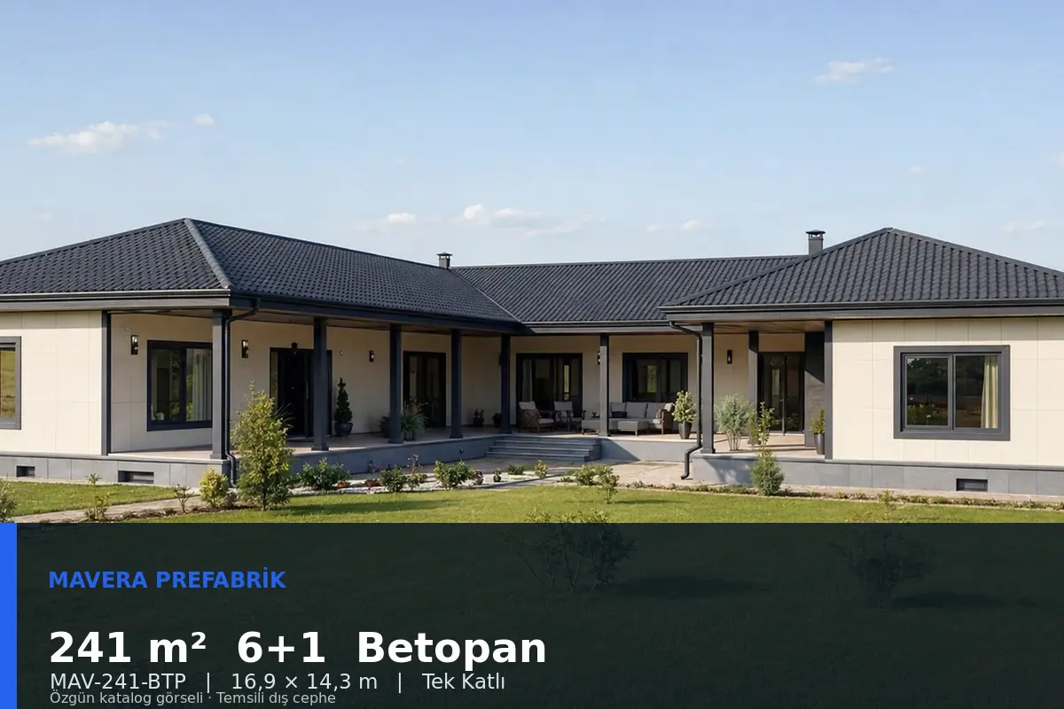 241 m² 6+1 Tek Katlı Betopan Prefabrik Ev