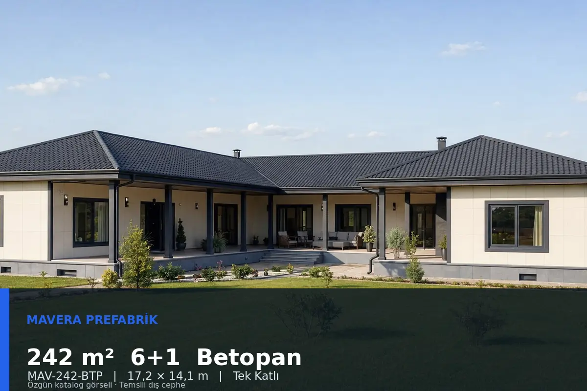242 m² 6+1 Tek Katlı Betopan Prefabrik Ev
