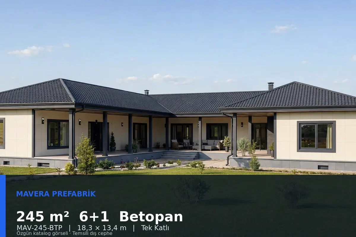 245 m² 6+1 Tek Katlı Betopan Prefabrik Ev