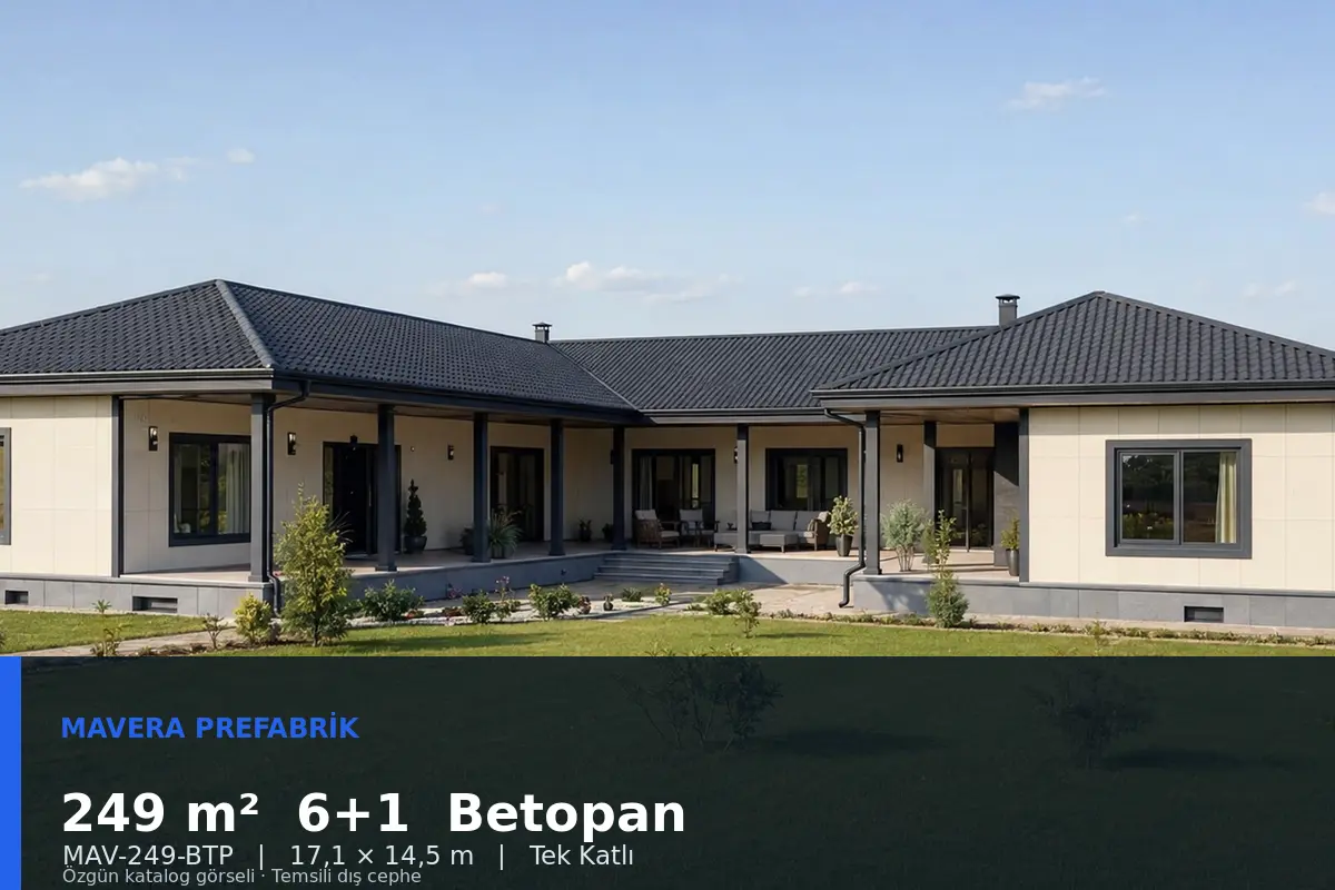 249 m² 6+1 Tek Katlı Betopan Prefabrik Ev
