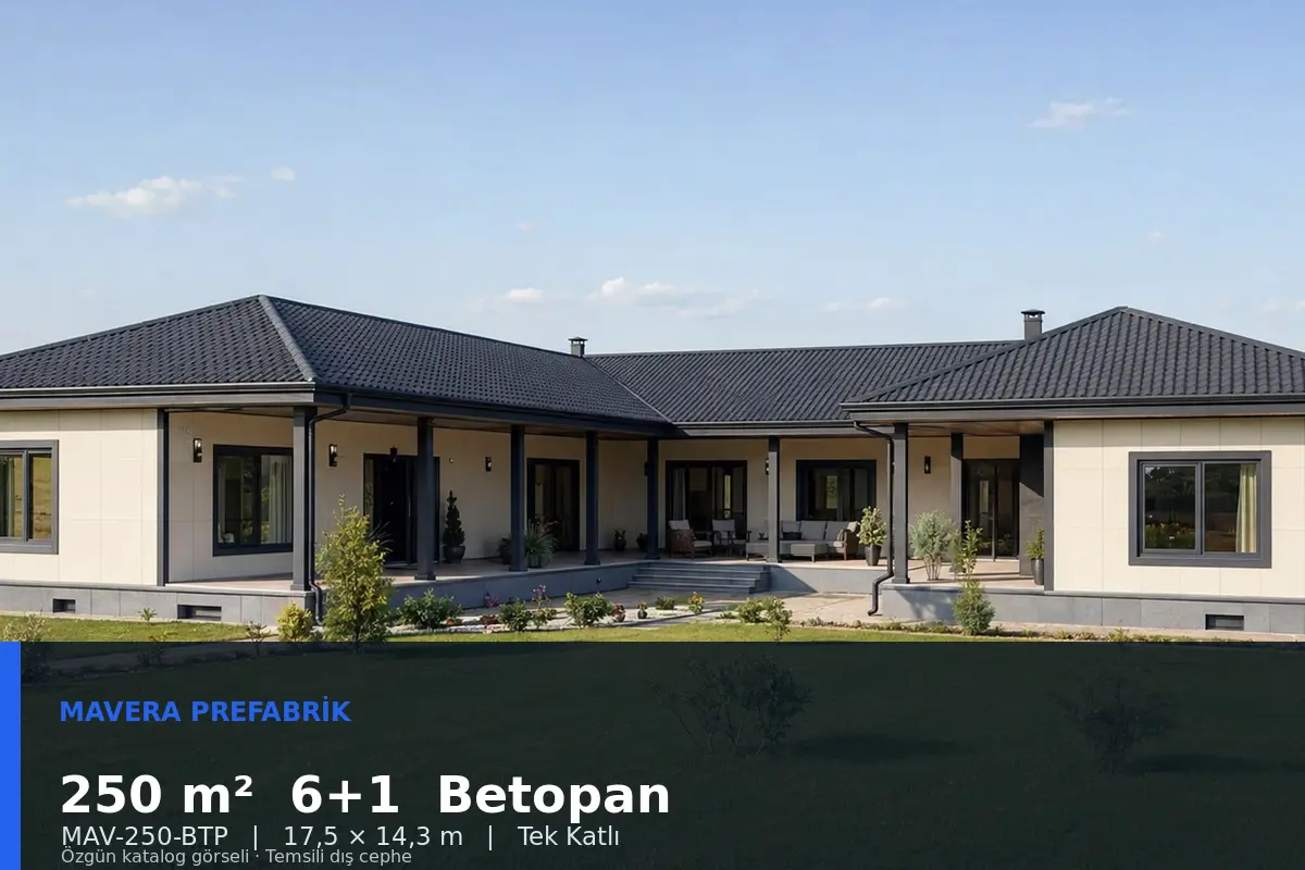 250 m² 6+1 Tek Katlı Betopan Prefabrik Ev