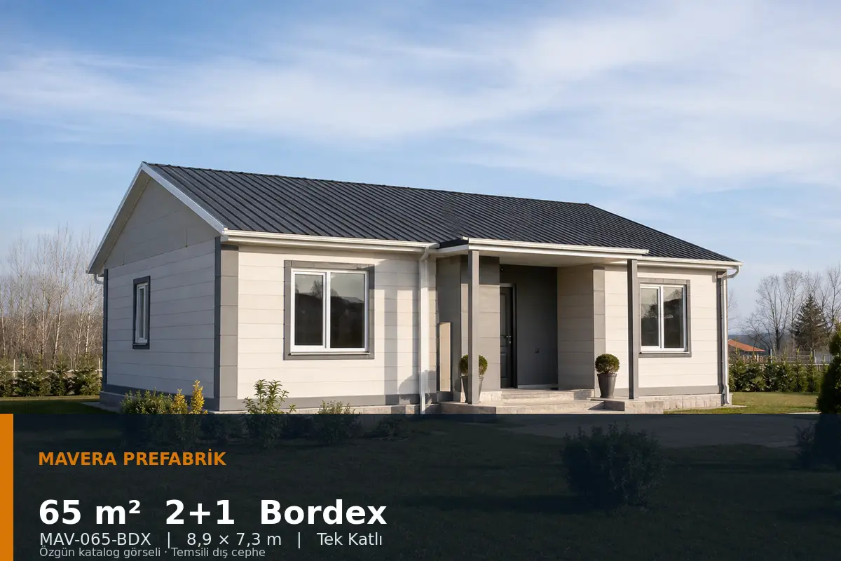 65 m² 2+1 Tek Katlı Bordex Prefabrik Ev