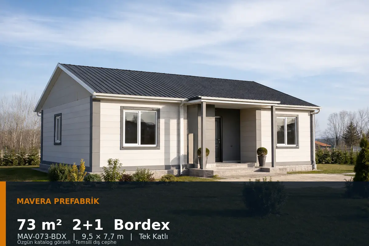 73 m² 2+1 Tek Katlı Bordex Prefabrik Ev