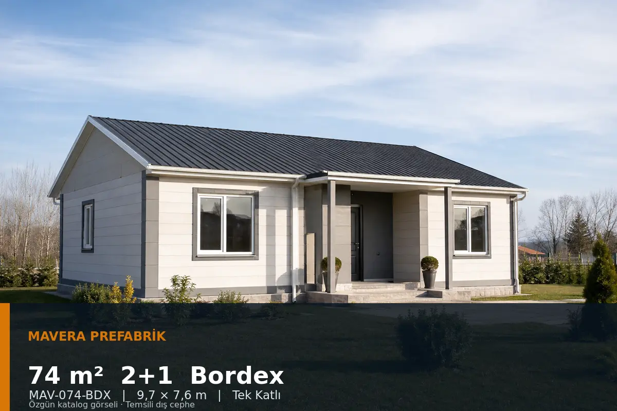 74 m² 2+1 Tek Katlı Bordex Prefabrik Ev