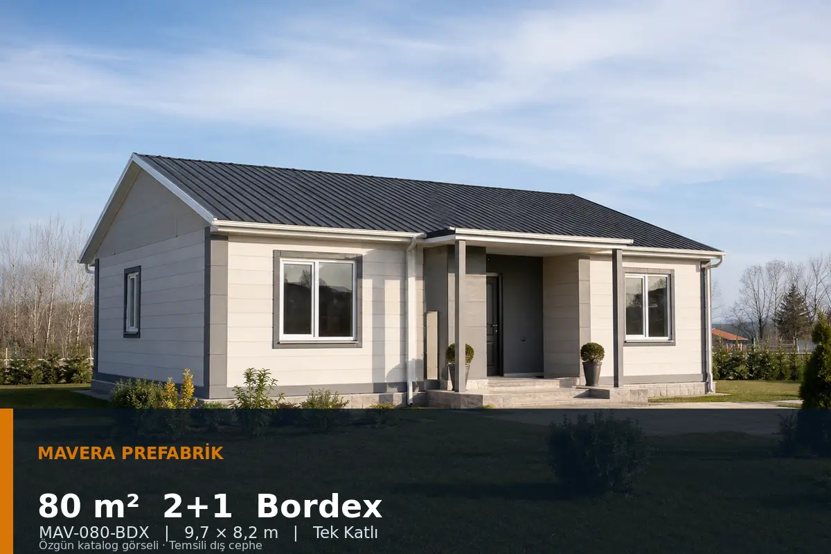 80 m² 2+1 Tek Katlı Bordex Prefabrik Ev